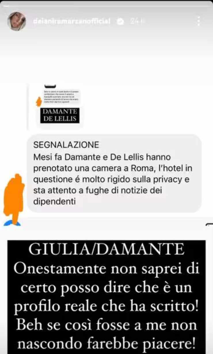 Deianira Marzano lancia una bomba su Instagram